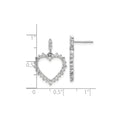 14k White Gold 1 ct Lab Grown Diamond Dangle Heart Earrings by Fine Color Jewels