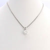 14K White Gold 1Ct Round European Cut Solitaire Diamond Pendant Necklace
