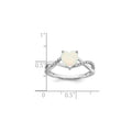 14k White Gold Created Opal and Diamond Pave Heart Ring by Fine Color Jewels