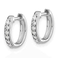 14k White Gold Diamond Hinged Hoop Earrings by Fine Color Jewels