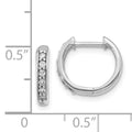 14k White Gold Diamond Hinged Hoop Earrings by Fine Color Jewels
