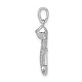 14k White Gold Diamond Infinity Angel Wing Pendant by Fine Color Jewels