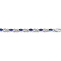 14k White Gold Diamond Sapphire Infinity 7.25 inch Bracelet by Fine Color Jewels