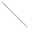 14k White Gold Diamond Sapphire Infinity 7.25 inch Bracelet by Fine Color Jewels