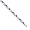 14k White Gold Diamond Sapphire Infinity 7.25 inch Bracelet