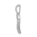 14K White Gold Diamond Two Row Heart Pendant Lab Grown by Fine Color Jewels