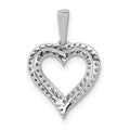 14K White Gold Diamond Two Row Heart Pendant Lab Grown by Fine Color Jewels