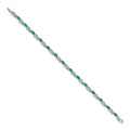 14k White Gold Emerald Infinity 7.25 inch Bracelet by Fine Color Jewels