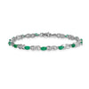 14k White Gold Emerald Infinity 7.25 inch Bracelet