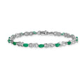 14k White Gold Emerald Infinity 7.25 inch Bracelet by Fine Color Jewels