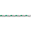 14k White Gold Emerald Infinity 7.25 inch Bracelet by Fine Color Jewels