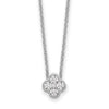 14K White Gold Four Leaf Clover Charm Pendant