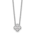 14K White Gold Four Leaf Clover Charm Pendant by Fine Color Jewels