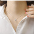 14K White Gold Four Leaf Clover Charm Pendant by Fine Color Jewels