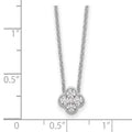 14K White Gold Four Leaf Clover Charm Pendant by Fine Color Jewels