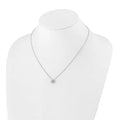 14K White Gold Four Leaf Clover Charm Pendant by Fine Color Jewels