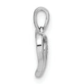 14K White Gold Heart Shaped Twisted Pendant by Fine Color Jewels