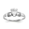 14k White Gold Irish Claddagh Ring