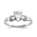 14k White Gold Irish Claddagh Ring by Fine Color Jewels