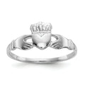 14k White Gold Irish Claddagh Ring by Fine Color Jewels