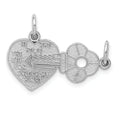 14K White Gold Key To My Heart Pendant for Couples by Fine Color Jewels