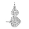 14K White Gold Key To My Heart Pendant for Couples by Fine Color Jewels