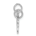14K White Gold Key To My Heart Pendant for Couples by Fine Color Jewels