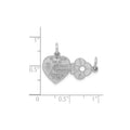 14K White Gold Key To My Heart Pendant for Couples by Fine Color Jewels