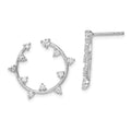 14K White Gold Lab Diamond Circular Post Earrings by Fine Color Jewels