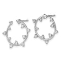 14K White Gold Lab Diamond Circular Post Earrings by Fine Color Jewels