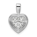14k White Gold Lab Diamond Cluster Heart Pendant by Fine Color Jewels