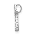 14K White Gold Lab Diamond Cross Pendant by Fine Color Jewels