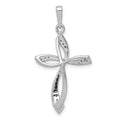 14K White Gold Lab Diamond Cross Pendant by Fine Color Jewels