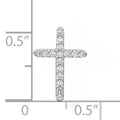 14K White Gold Lab Diamond Cross Pendant by Fine Color Jewels