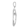 14K White Gold Lab Diamond Cross Pendant by Fine Color Jewels