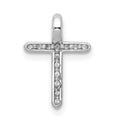 14K White Gold Lab Diamond Cross Pendant by Fine Color Jewels