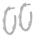 14K White Gold Lab Diamond J Hoop Earrings by Fine Color Jewels