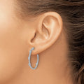 14K White Gold Lab Diamond J Hoop Earrings by Fine Color Jewels