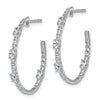 14K White Gold Lab Diamond J Hoop Earrings