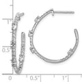 14K White Gold Lab Diamond J Hoop Earrings by Fine Color Jewels