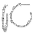 14K White Gold Lab Diamond J Hoop Earrings by Fine Color Jewels