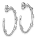 14K White Gold Lab Diamond J Hoop Earrings by Fine Color Jewels