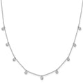 14K White Gold Lab Diamond Layering Necklace by Fine Color Jewels