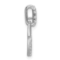 14k White Gold Lab Diamond Open Circle Pendant by Fine Color Jewels