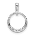 14k White Gold Lab Diamond Open Circle Pendant by Fine Color Jewels