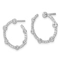 14k White Gold Lab Diamond Open Circle Stud Earrings by Fine Color Jewels