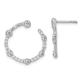 14k White Gold Lab Diamond Open Circle Stud Earrings by Fine Color Jewels