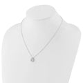 14K White Gold Lab Diamond Open Teardrop Pendant Necklace by Fine Color Jewels