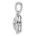 14K White Gold Lab Diamond Oval Cluster Pendant by Fine Color Jewels