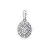14K White Gold Lab Diamond Oval Cluster Pendant